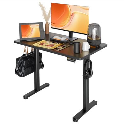 Electric Standing Desk, Adjustable Height Stand up Desk, 48x24 Inches Sit Stand Home Office Desk with Splice Board - Black